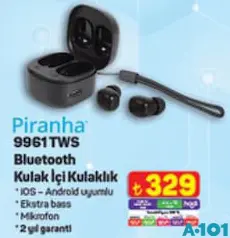 PİRANHA 9961 TWS BLUETOOTH KULAK İÇİ KULAKLIK PİRANHA 9961 TWS BLUETOOTH KULAK İÇİ KULAKLIK